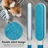 Double sided lint brush design allows for faster removal of unwanted pet hair and lint