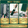 Detailed instructions on how to use the reusable lint brush with self cleaning base