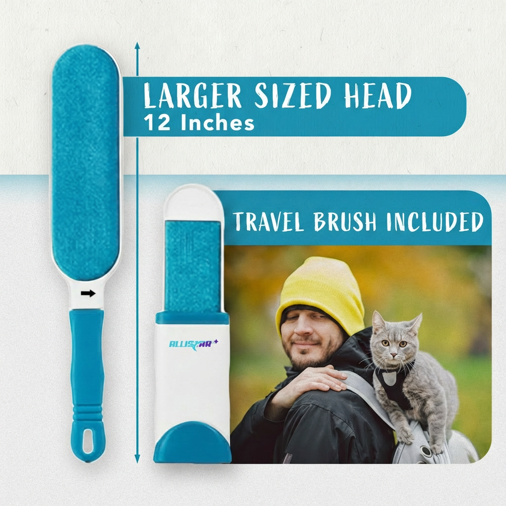 Allistar Sky Blue Lint Brush Kit — Travel Brush Included